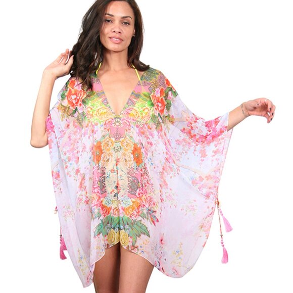 Beach CoverUp One Size Floral - Picture 1 of 7